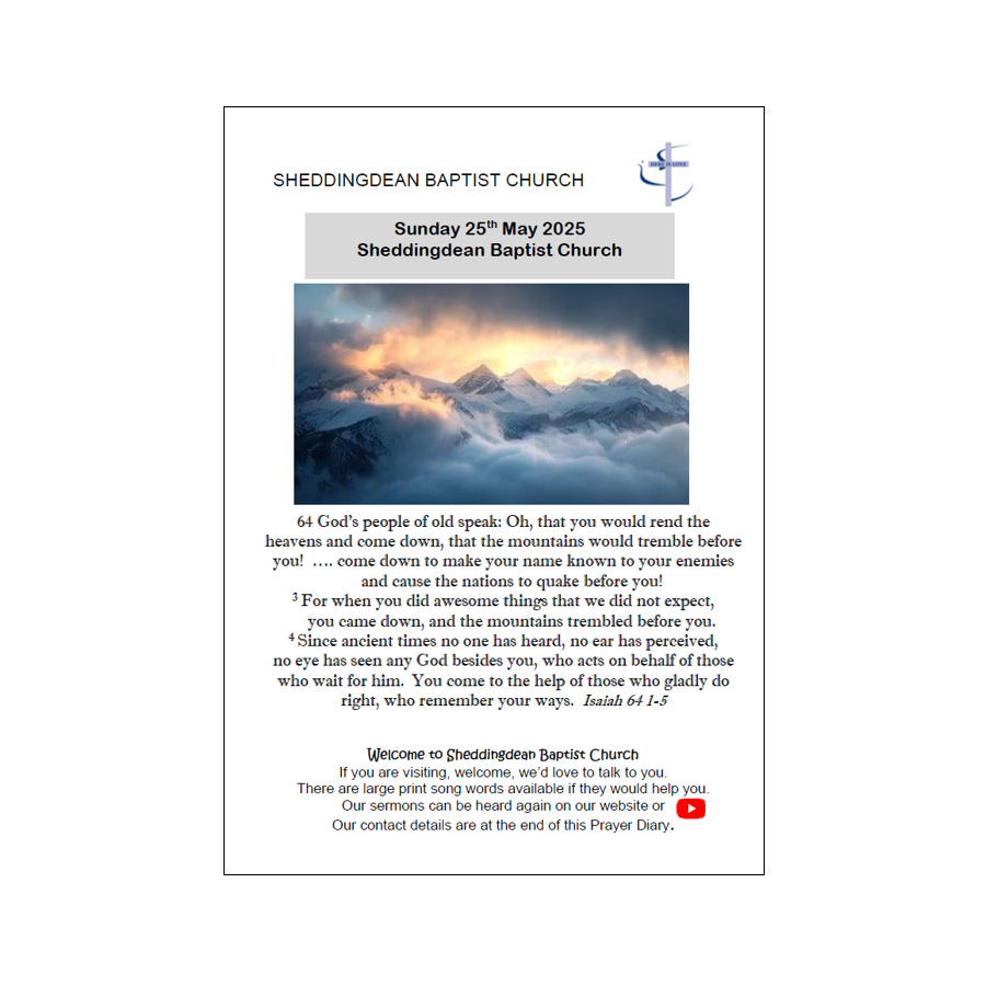 Prayer Diary - online and paper copies